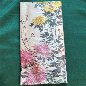 Floral Print Silky Wallet with Pink and Yellow Flowers